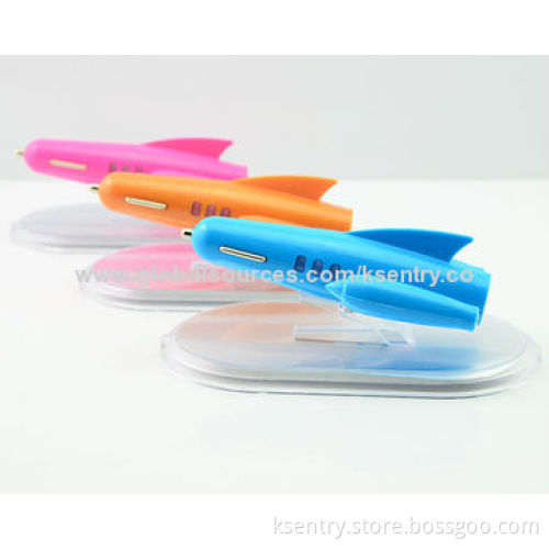 2014 New Accessories Airplane-shape 2.1A USB Car Charger for iPhone, with 3-in-1 Charging Cable